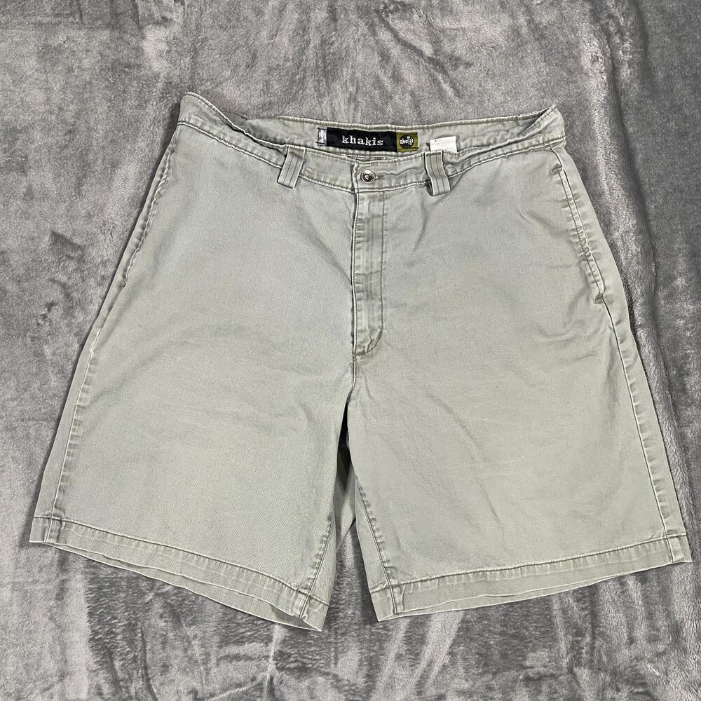 Levi's Chino Shorts Mens 36 Green Cotton Canvas Relaxed 10in Casual Flat Front